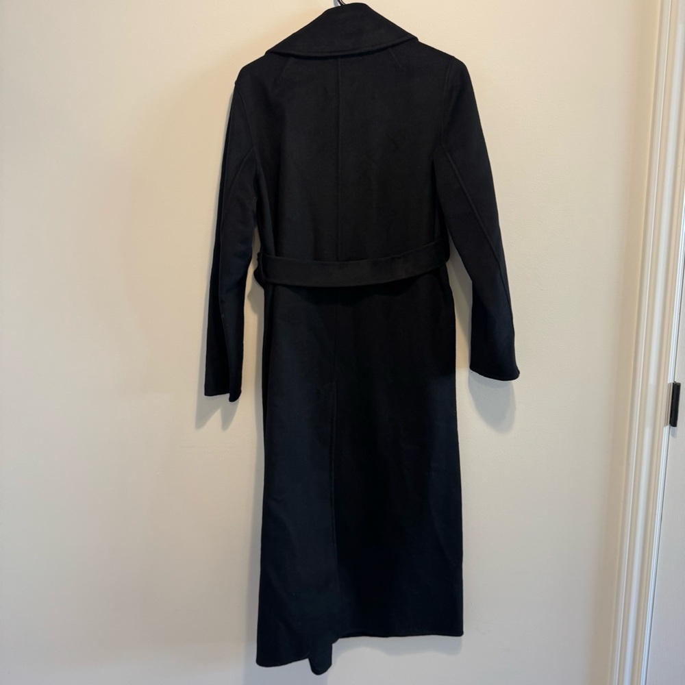 Mango Black Wrap Belted Wool-Blend Coat - Picture 5 of 6